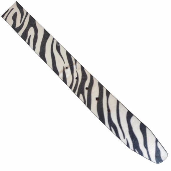 GUESS Zebra Pattern Belt with Pink Underside Size L Animal Print 2" wide Playful - Picture 10 of 10